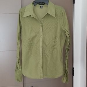 H&M semi-sheer moss green blouse